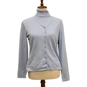 Talbots Cardigan and Turtleneck Tank Twin Set Baby Blue